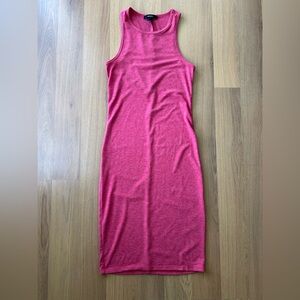 Forever 21 red cotton tank top bodycon midi dress small